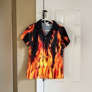Flame button shirt .